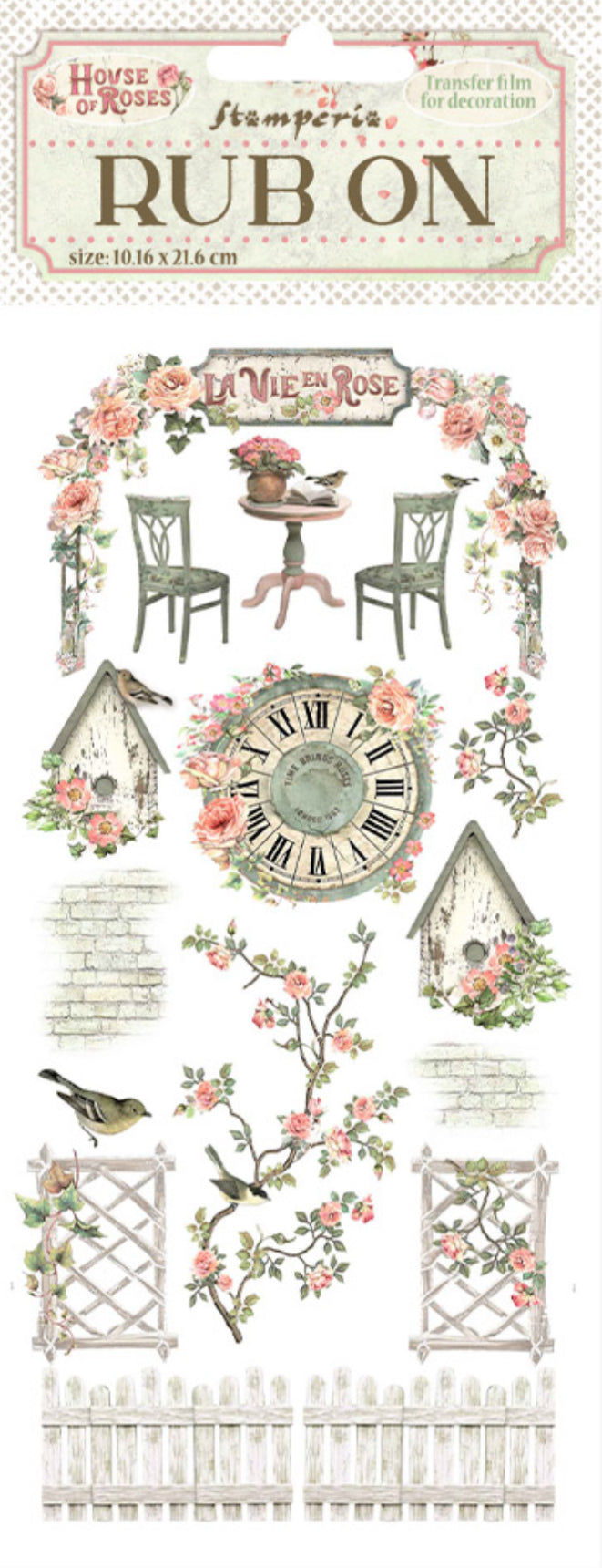 Stamperia House of Roses Rub On - Elements